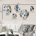 thumbnail image 4 of Designart "Tranquil Blue And White Ferns" Floral Round Wall Art Set Of 5 - Blue Cottage Wall Living Room Decor Set, 4 of 6