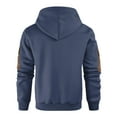 thumbnail image 4 of QHRMKOG Hoodie Men Long Sleeve Big and Tall Drawstring Hooded Sweatshirts with Pockets Fall Essentials Warm Shirts Casual Pullover Tops Blue M, 4 of 4