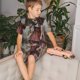 thumbnail image 4 of Balery Vintage Collage Girl Butterfly Conjunto de Pijama Infantil de Manga Corta con Estampado – Ropa de Dormir de Algodón Suave-XX-Large, 4 of 6