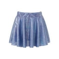 thumbnail image 1 of renvena Girls Shiny Metallic Pleated Flared Elastic Waist A-line Mini Skater Skort Dance Skirt, 1 of 7