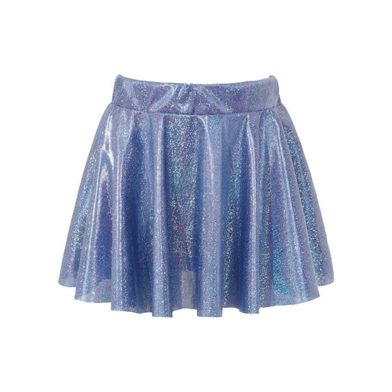 IEFIEL Girls Bronzing Cloth Dance Skirt Shiny Juniors Youth Casual Pleated Miniskirt Dancewear,Sizes 2-16