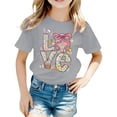 thumbnail image 5 of LRen Easter Shirts for Girls Rabbit Print Short Sleeve T Shirts Cute Happy Easter Vacation Tops Clothes for Children, 5 of 5