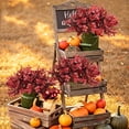 thumbnail image 4 of RECUTMS 8 Bundles Fall Greenery Stems for Vase Fake Lucky Bamboo Faux Outdoor Plants UV Resistant Shrubs Eucalyptus Stems for Garden Patio (Red), 4 of 10