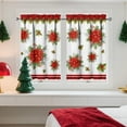 thumbnail image 7 of Christmas Kitchen Curtains Sets for Windows Red Flower Kitchen Decorative Sink Window Valance 3 Piece Set Tier Christmas Curtains 3 Panels Decor for Living Room Bedroom Home, 7 of 7