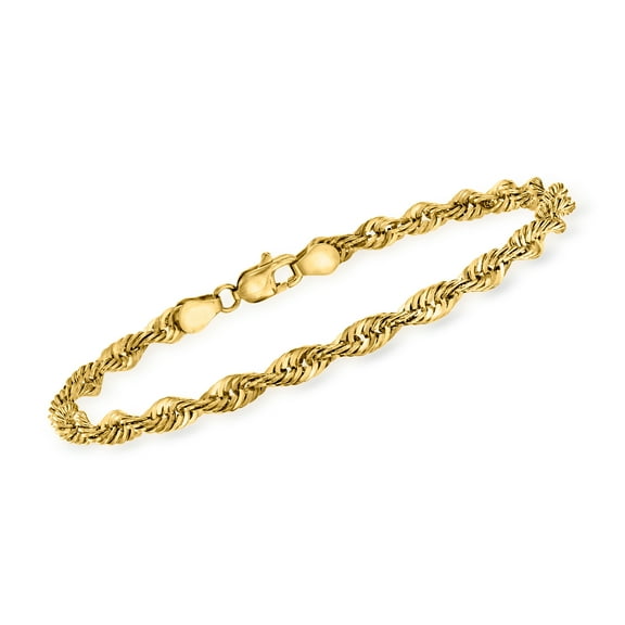 Ross-Simons 4mm 14kt Yellow Gold Rope-Chain Bracelet, Women's, Adult