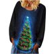 thumbnail image 2 of Pntutb, camisas casuales de manga larga para mujer, suéter, túnica suelta, tops, blusa con cuello redondo y estampado de árbol de Navidad Pntutb Pntutb-7068, 2 of 4