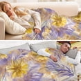 thumbnail image 5 of 70x55 Inches Glow in The Dark Blanket Cozy Throw Camping Blankets for Home and Outdoor Use Yellow and Lavender Flowers, 5 of 8