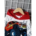 thumbnail image 5 of Mikrdoo 4 Years Toddler Baby Boys Clothes 5 Years Boys Outfits Car Print Letter Graphics Long Sleeve Casual Fall Winter Hoodies Tops Elastic Pants 2Pcs OOTD Red, 5 of 8