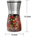 thumbnail image 2 of Stylish Salt And Pepper Mill Set, Food-grade Transparent Glass, Adjustable Roughness Grinder, For Everyday Cooking And Entertaining (2 Pack), 2 of 7