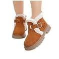 thumbnail image 6 of Gibobby Girls' Boots Children's Boots Outdoor Boots Girls' Plush Short Boots Boys' boots,Brown,6-7 Y, 6 of 9