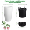 thumbnail image 4 of Garvee 2 Pack 22-Inch Tall Planters, Outdoor & Indoor Pots with Water Level Monitor, Inner Bucket & Automatic Watering, for Porch, Patio, Backyard,White, 4 of 7