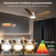 thumbnail image 4 of Ventilador de Techo con Luz LED 52in/132cm - Abanicos de Techo Silencioso de Perfil Bajo, 6 Aspas Doble Acabado (Madera/Plateado), Motor DC Reversible, 3CCT, 6 Velocidades, 4 of 7