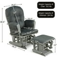 thumbnail image 3 of Spaco Wood Glider and Ottoman Set with Padded Armrests and Detachable Cushion-Dark Gray, Single Sofa, Home Theater Seating Office for Adults, 3 of 10