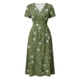 thumbnail image 4 of Summer Dresses for Women Casual Short Sleeve Wrap V Neck Sundress A-Line Beach Vacation Dresses 2026, 4 of 7
