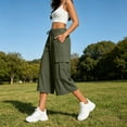 thumbnail image 5 of Eagokdc Lightweight Capri Pants for Women Loose Cotton Casual Sports Summer Wide Leg Capris With Pocket Size S-5XL, 5 of 8