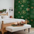 thumbnail image 4 of Christmas Snowflakes Sheer Curtains 84 Inches Long, Winter Xmas Geometric Green Light Filtering Window Curtains for Living Room/Bedroom, Rod Pocket Voile Sheer Curtain Drapes, 52"W x 84"L, 2 Panels, 4 of 9