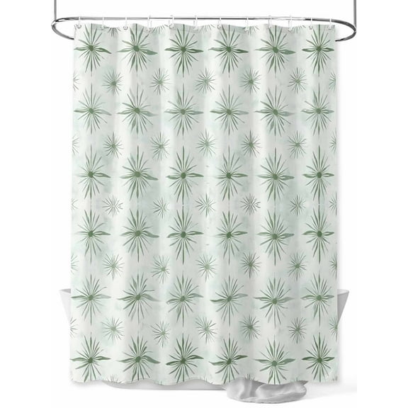 Fsddascl Sage Green Geometric Shower Curtain Set - 54" x 78" Washable Bathtub Curtain with 12 Hooks, Modernism Abstract Waterproof Fabric Stall Shower Curtains for Bathroom/Bathtub Décor