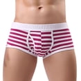 thumbnail image 2 of WIZUTIZ Mens Cotton Stripe Casual Boxer Briefs, Elastic Waistband Sexy Bulge Enhancing Adjustable Multiway Underwear, 2 of 3