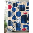 thumbnail image 2 of Shower Curtains Abstract Blue Red Geometric Bath Curtain Modern Art Waterproof Bathroom Shower Curtain Set with Hooks Decoration 36 x 72 Inches, 2 of 7