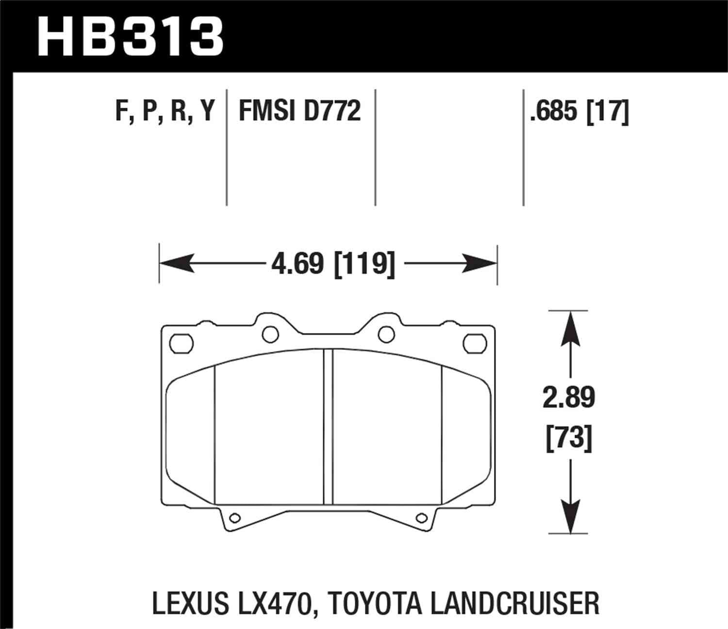 Hawk LTS Street Brake Pads Fits select: 1998-2007 TOYOTA LAND CRUISER, 1998-2007 LEXUS LX