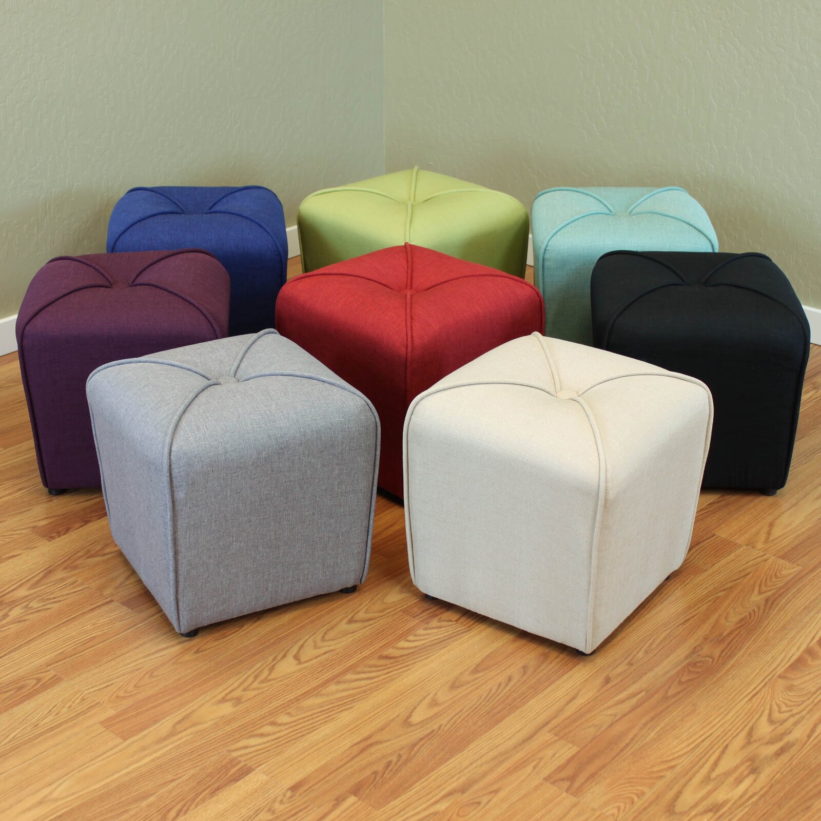 Quane 16.5" Tufted Square Cube Ottoman, Shape: Square, Weight Capacity: 150 - image 3 of 5