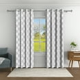 thumbnail image 3 of Aofoto Grid Texture Blackout Grommet Curtain，Thermal Insulated Curtain,2 Panel, White,52x96 inches, 3 of 5