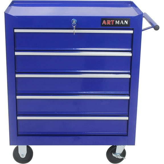 5 Drawers Rolling Tool Chest Cart ,24.2*12.9*29.9"Tool Storage Cabinet With 4 Wheels.Portable Tool Cabinet Trolley With Locking System and Drawer Liners.Tool Storage Cart for Garage,Workshop