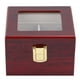 thumbnail image 1 of Caja expositora de relojes de madera con 2 rejillas, caja de almacenamiento para relojes con ventana transparente (rojo), 1 of 10
