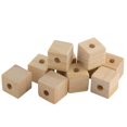 thumbnail image 1 of 1" Wood Cubes with Holes - 100 Pack - Unfinished Solid Wood Beads for DIY Craft and Building Projects WD.WDQZL Hogar, 1 of 1
