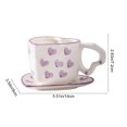thumbnail image 2 of Valentine's Day Heart Ceramic Couple Mug with Coaster - Romantic Coffee/Tea Cup, Affordable Winter Holiday Gift, Value-Packed Festive Favorite Mug Set for Home & Office, Purple, 2 of 6
