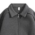 thumbnail image 5 of BRGZLK Men Jacket Fashion Solid Color Simple Turn Down Collar Zipper Loose Casual Jacke with Pockets Dark Gray S, 5 of 5