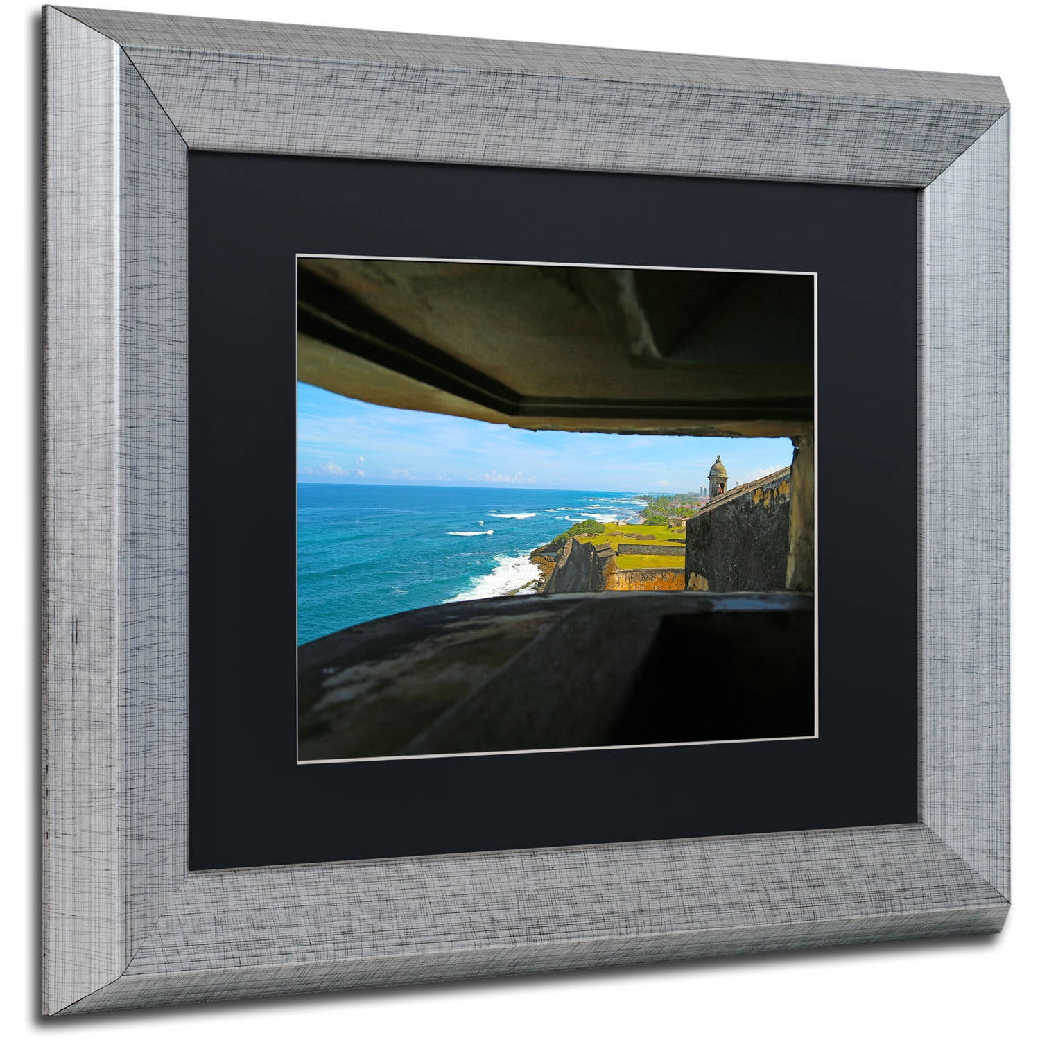 Trademark Fine Art "Castillo de San Felipe del Morro 9" Canvas Art by CATeyes, Black Matte, Silver Frame