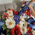 thumbnail image 4 of PRATYUS Bouquet Butterfly American Flag Flannel Blanket, Cozy Soft 50x60in, 4 of 7