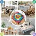 thumbnail image 4 of Colorful Tie Dye Mandala Pattern Square Tablecloth,Waterproof Square Table Cover,Wipeable Spillproof Washable Table Cover for Home Kitchen Party Decor 42"X42"(107x107cm), 4 of 6