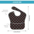 thumbnail image 4 of Bingfone Mess-Proof Baby Bib - Waterproof Bib For Baby Boy Or Girl With Food Catcher Pocket, Unisex-Red And White Polka Dots, 4 of 8