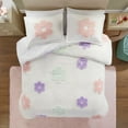 thumbnail image 2 of Gracie Mills Chenille Duvet Cover Set Twin Floral Reversible Purple Pink Aqua GRACE-15466, 2 of 5