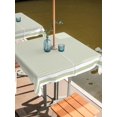 thumbnail image 2 of Outdoor Table Cloth with Umbrella Hole and Zipper, Farmhouse Sage Green White Striped Waterproof Square Tablecloth 60"x60", Modern Stripes Washable Table Cover for Outside Party Patio Picnic, 2 of 8
