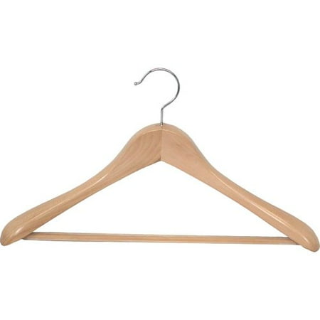 Proman Taurus Wide Shoulder Heavy Coat/Suit Hanger with Bar - 12 Pieces