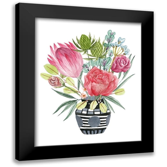 Wang, Melissa 12x14 Black Modern Framed Museum Art Print Titled - Protea Awakening I