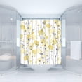 thumbnail image 3 of Yellow Floral Shower Curtain Watercolor Flower Gray Branches Modern Chic Botanical Herbs Blossom Artistic Fabric Polyester Bathroom Curtain with Hooks, 3 of 3