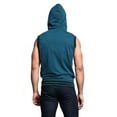 thumbnail image 2 of G-Style Men's Lightweight Athletic Casual Sleeveless Contrast Zipper Hoodie TH890 - Crown Blue - 5XL, 2 of 3