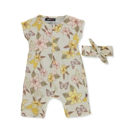 Limited Too Baby Girls 2-Piece Romper Headband Set