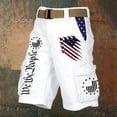 thumbnail image 6 of FASHOFT Cargo Shorts for Men USA 250th Anniversary Shorts American Flag Print Men Patriotic 4th of July Short with Pockets White XXXXL, 6 of 6