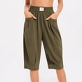 thumbnail image 4 of SHE IS Womens Baggy Harem Capri Pants Wide Leg Lounge Elastic Waist Sweatpants Casual Beach Trousers with Pockets, 4 of 6