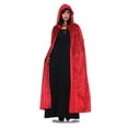thumbnail image 2 of 55" Hooded Red Velvet Vampire Cloak Adult Costume Accessory, 2 of 2