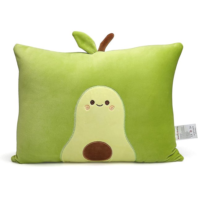 Almohada de felpa de aguacate con inserto incluido, bonita almohada decorativa de aguacate para el hogar, dormitorio, sala de estar, almohada decorativa para cama, sofá, coche, Cr