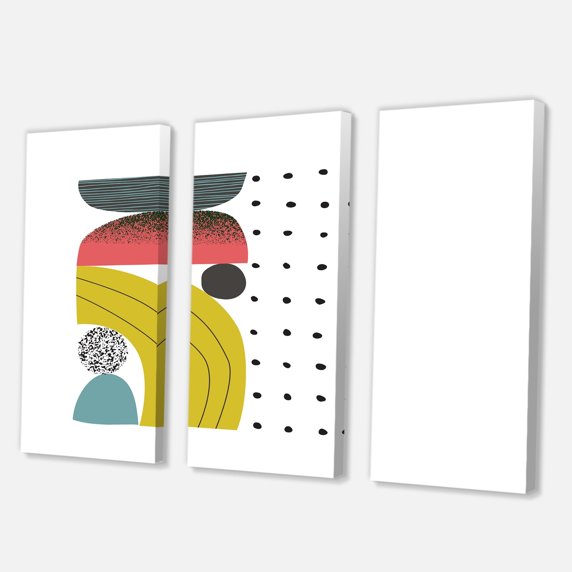 Designart ' Abstract Colorful Geometric Art Collage I ' Modern Canvas Wall Art Print