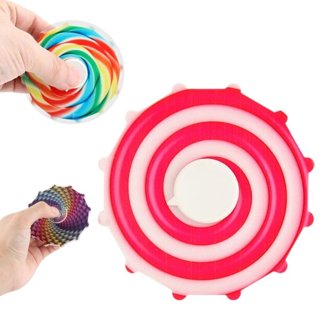 Nuevo Candy Color Fingertip Spinning Top Toys Colorful Printed Rotating Descompression Toy Gyro Toy Para Bebé Monstrate FN006945-01