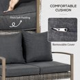 thumbnail image 6 of Outsunny 4pc Patio Furniture Set, Rattan Rockers, Loveseat, Table, Charcoal, 6 of 9