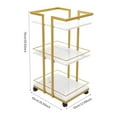 thumbnail image 3 of 16.93*13.78*31.5in Utility Manicure Trolley Open Design Metal Storage Rolling Barber Cart W/ Wheels, 3 of 9